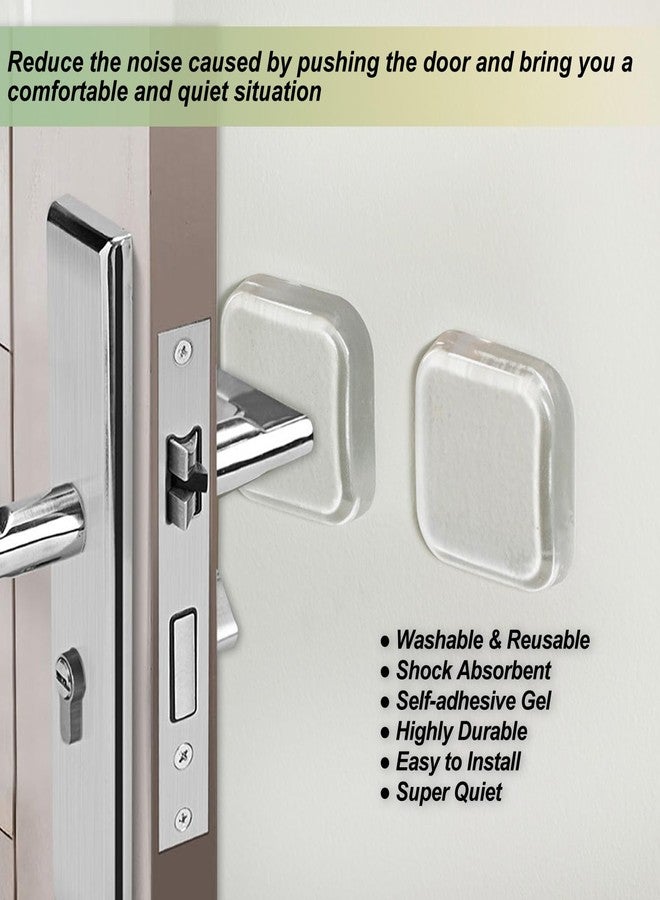 Bovinde Door Stop, Clear Rubber Door Stop, Wall Protector, Transparent Self Adhesive Door Handle Knob, Wall Protector Bumper Protector for Wall, Refrigerator, Cabinets, Headboard, 6 Pieces - Image 2